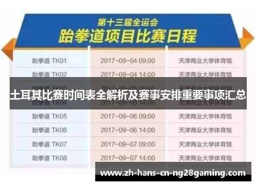 土耳其比赛时间表全解析及赛事安排重要事项汇总