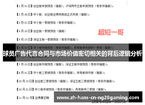 球员广告代言合同与市场价值密切相关的背后逻辑分析