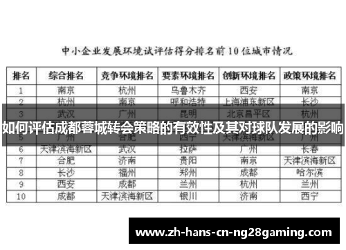 如何评估成都蓉城转会策略的有效性及其对球队发展的影响